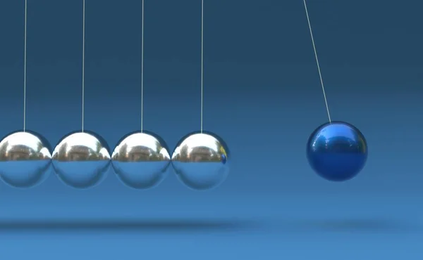 Newton üzerinde mavi arka plan izole beşik