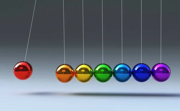 Colerful Newton gri arka plan üzerinde izole beşik