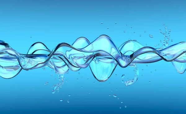 青色の背景のイラストを水しぶき — ストック写真