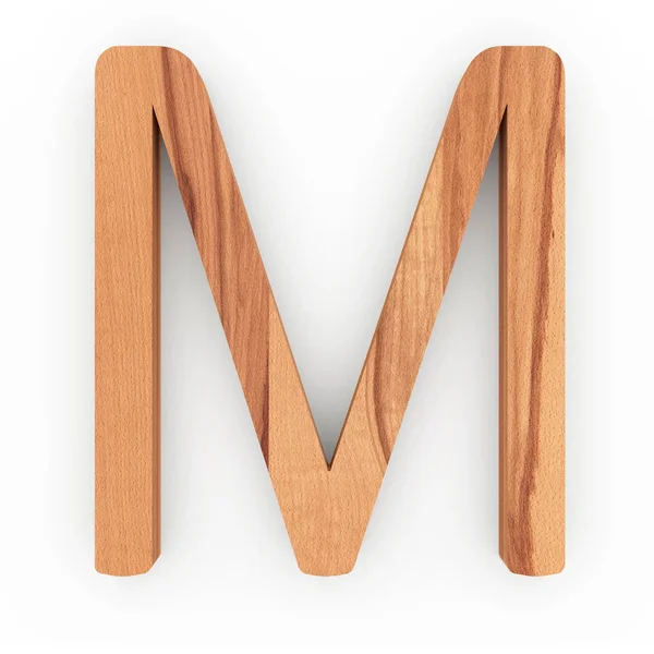 Ahşap mektup beyaz arka plan üzerinde izole M