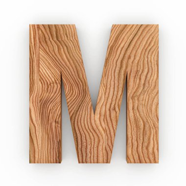 Ahşap mektup üzerinde beyaz izole 3d resimde arka plan