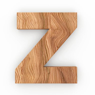 tahta harf z beyaz arkaplanda izole