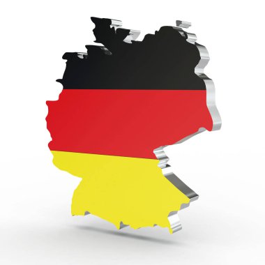 Europe 3d beyaz arka plan üzerinde izole Almanya Haritası