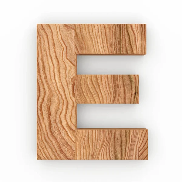 Деревянная буква Eisolated на белом фоне — стоковое фото