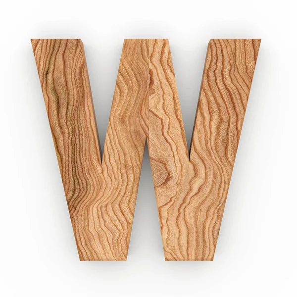 Fa betű W elszigetelt fehér background — Stock Fotó