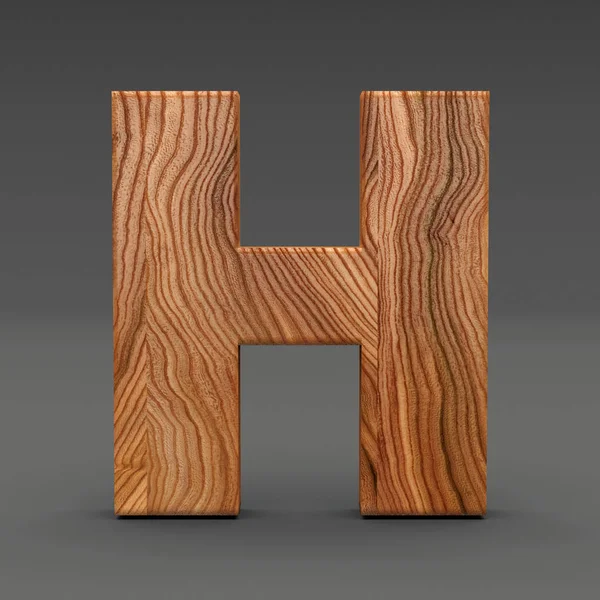 Ahşap koyu arka plan üzerinde izole H harfi