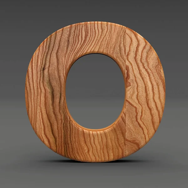 Ahşap koyu arka plan üzerinde izole O harfi