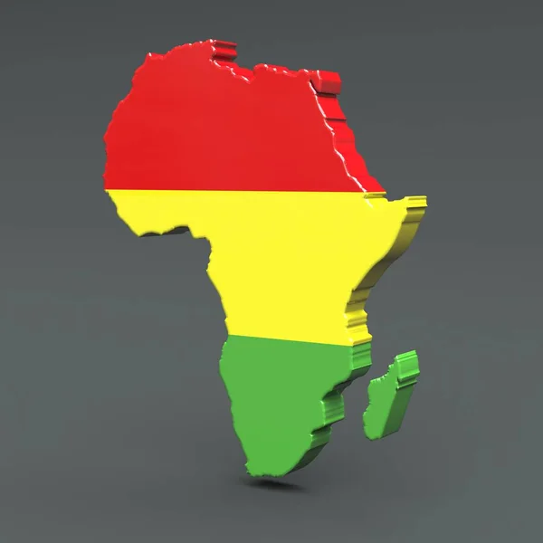África countrie Mapa da bandeira 3D em um fundo cinza — Fotografia de Stock