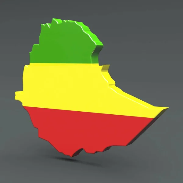 África país Mapa de la bandera 3D sobre un fondo gris — Foto de Stock