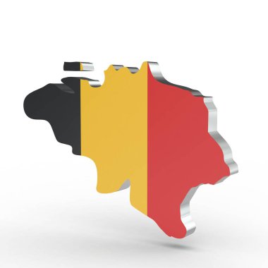 Europe beyaz arka plan üzerinde izole blegium 3d Haritası