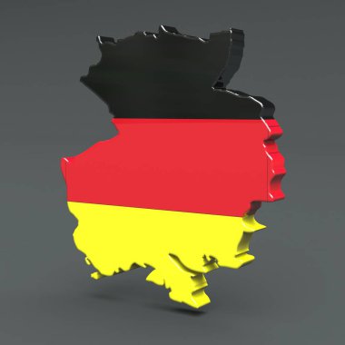Europe 3d koyu arka plan üzerinde izole Almanya Haritası