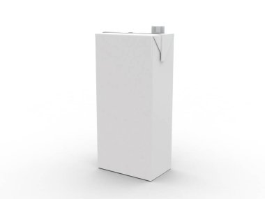 Beyaz arka planda göl kenarında meyve suyu. Perakende paket mockup 3d çizim ayarla