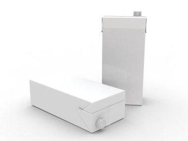 meyve suyu kümesi. Perakende paket mockup 3d çizim ayarla