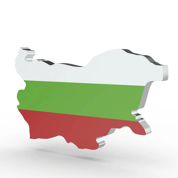 Europa 3d karta över Bulgarien isolerad på vit bakgrund — Stockfoto