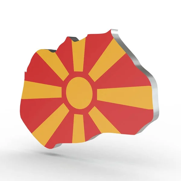 Europe 3D map of Mazedonia isolated on white background — Stock Photo, Image