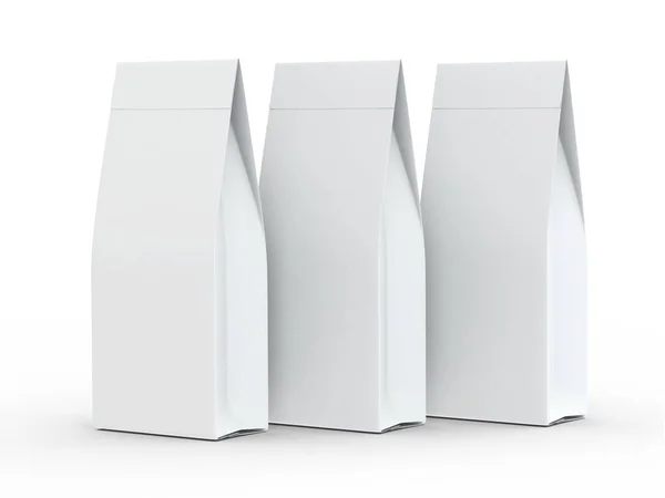 Cajas blancas aisladas sobre fondo blanco con sombra maqueta — Foto de Stock