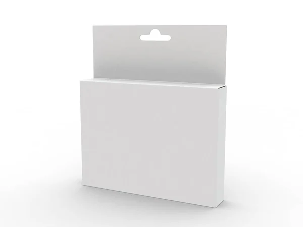 White box isolated on white background with shadow mock-up — Stock Photo, Image