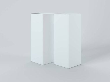 Beyaz arka plan üzerinde izole beyaz kutular