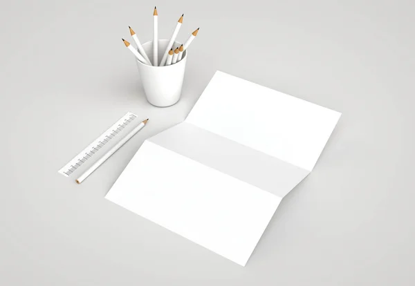 Corporate Papelaria Branding Mock-up em fundo branco — Fotografia de Stock