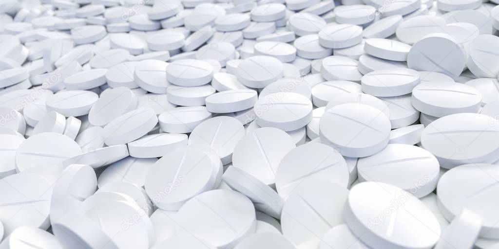 Background medicine theme with various white pills