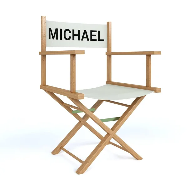 Michael written on director chair on isolated white background — Stock Photo, Image