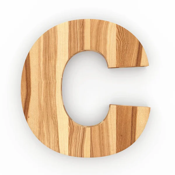 Trä bokstaven C isolerad på vit bakgrund — Stockfoto