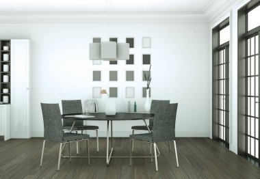 Modern parlak skandinavian iç tasarım Daire