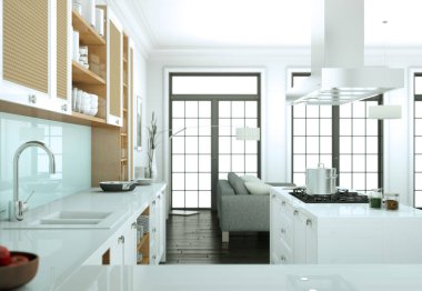 modern mutfak dekorasyon illüstrasyon