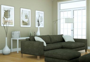 Modern parlak skandinavian iç tasarım Daire