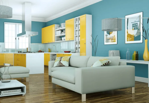 Moderne lichte Skandinavische interieur design appartement — Stockfoto