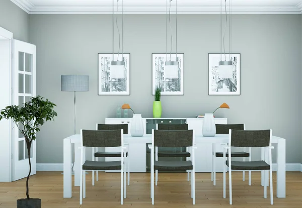Dining room inredning och design i moderna appartment — Stockfoto
