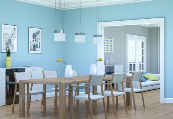 Yemek odası iç tasarım modern daire içinde — Stok fotoğraf
