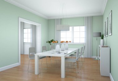 Yemek odası iç tasarım modern daire içinde