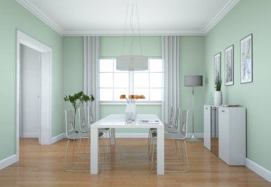 Yemek odası iç tasarım modern daire içinde