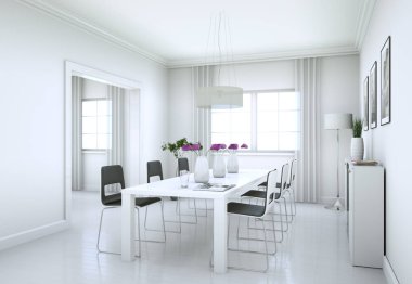 Yemek odası iç tasarım modern daire içinde