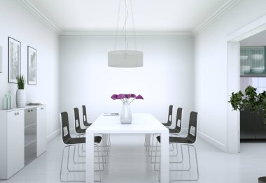 Yemek odası iç tasarım modern daire içinde