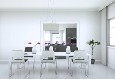 Yemek odası iç tasarım modern daire içinde