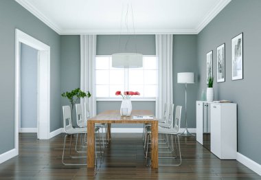 Yemek odası iç tasarım modern daire içinde