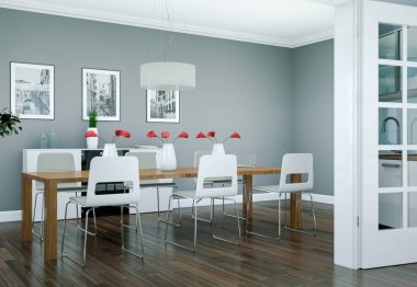 Yemek odası iç tasarım modern daire içinde