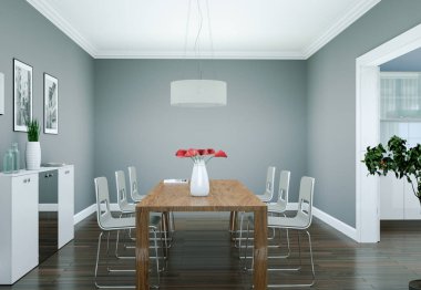 Yemek odası iç tasarım modern daire içinde