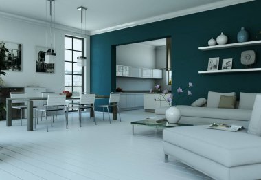 Modern parlak düz iç tasarım kanepeler