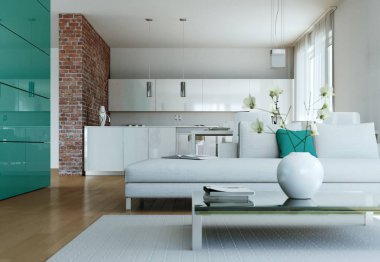 Modern parlak düz iç tasarım kanepeler