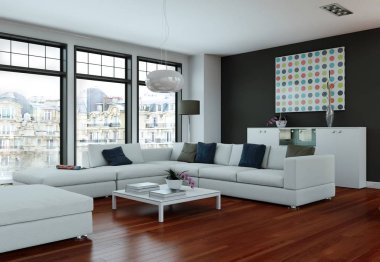 Modern parlak düz iç tasarım kanepeler