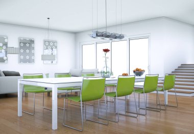 Yemek odası iç tasarım modern daire içinde