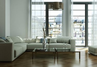 Modern parlak düz iç tasarım kanepeler