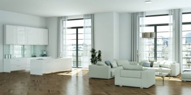 Modern parlak düz iç tasarım kanepeler