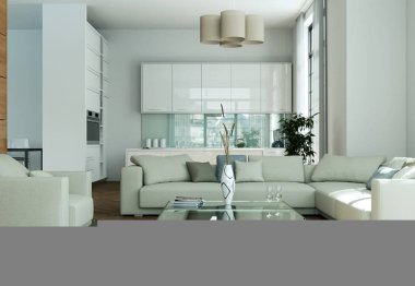 Modern parlak düz iç tasarım kanepeler