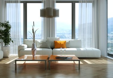 Modern parlak düz iç tasarım kanepeler