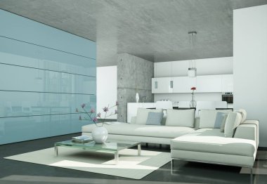 Modern parlak düz iç tasarım kanepeler