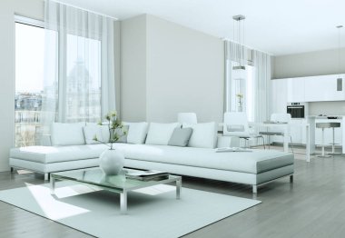 Modern parlak düz iç tasarım kanepeler